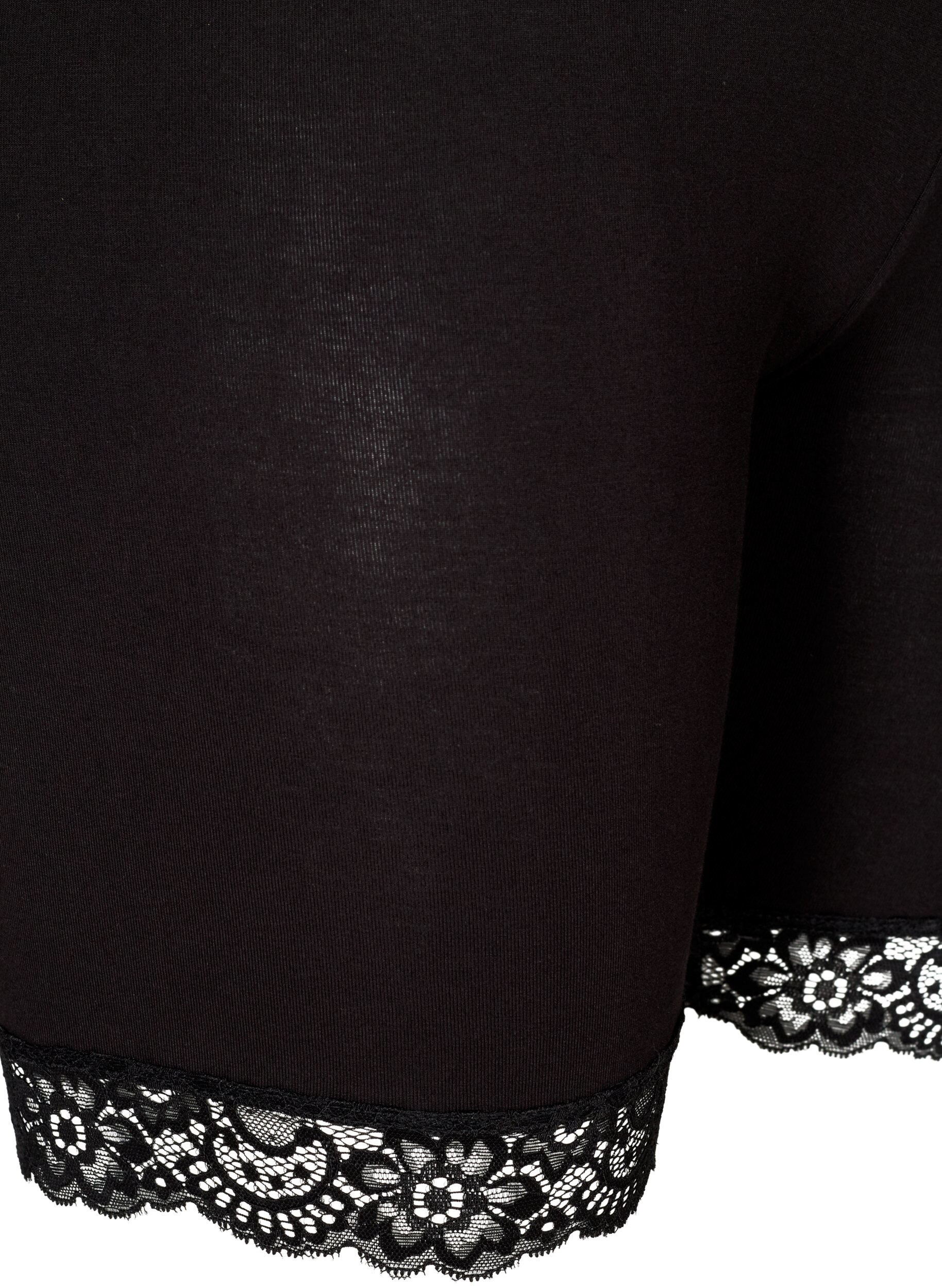 ZizzifashionCycling shorts with lace trim, Black, Packshot image number 2