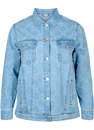 Denim jacket with destroy pattern, Blue denim, Packshot image number 0