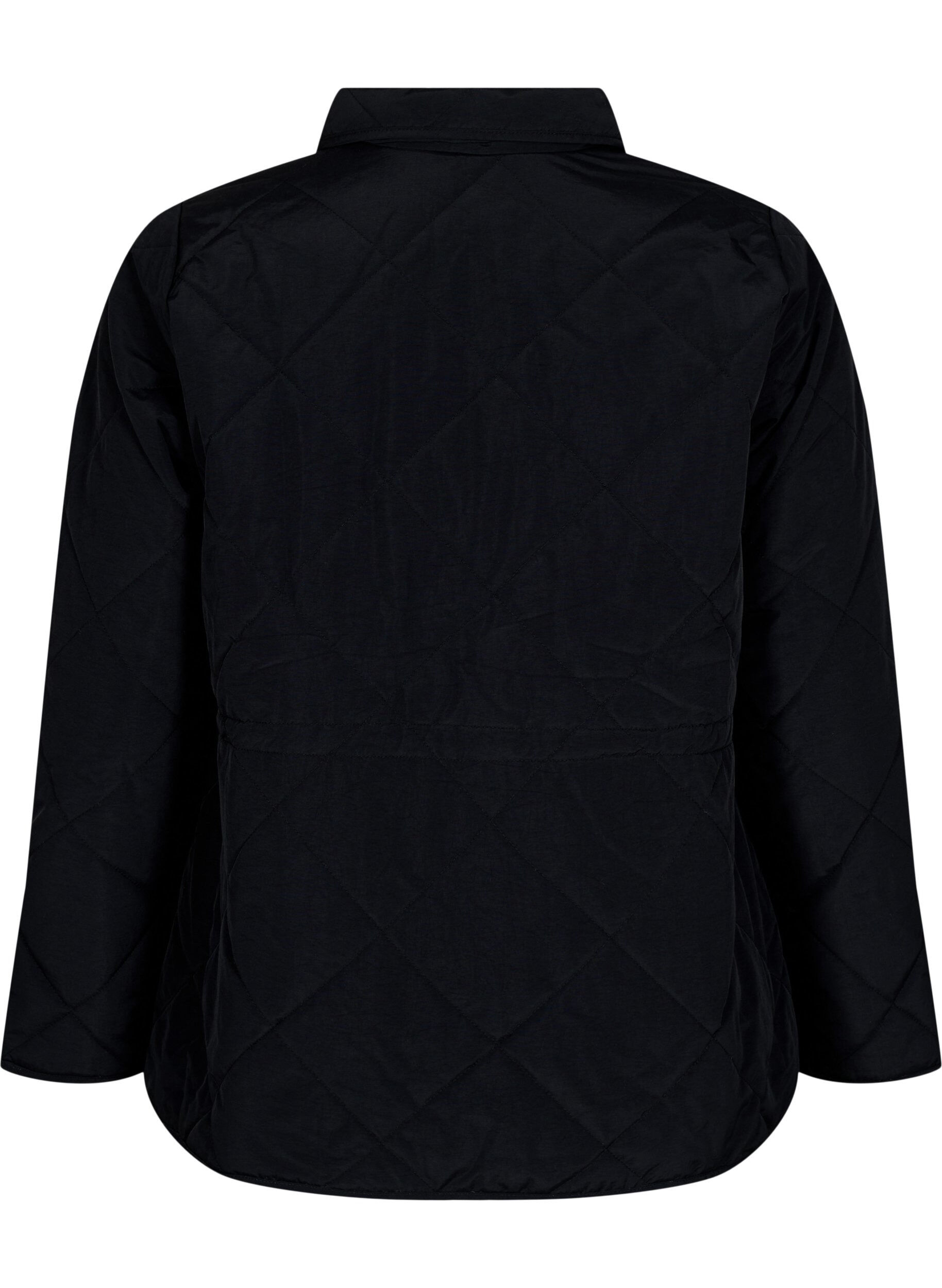 Zizzifashion Quilted jacket with collar and pockets, Black, Packshot image number 1