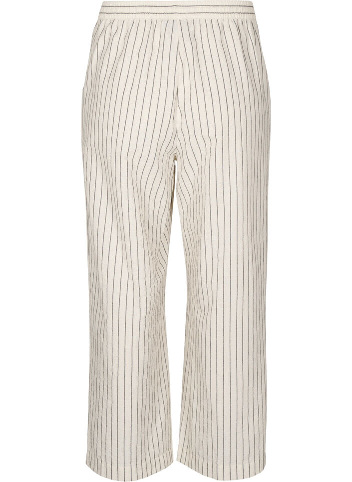 Loose trousers with high waist and pockets, Vanilla, Packshot image number 1