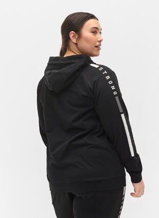  Sweatshirt with hood and zip, Black, Model image number 1