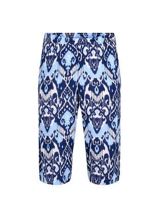 Viscose culotte trousers with print, Blue Ethnic AOP, Packshot image number 0