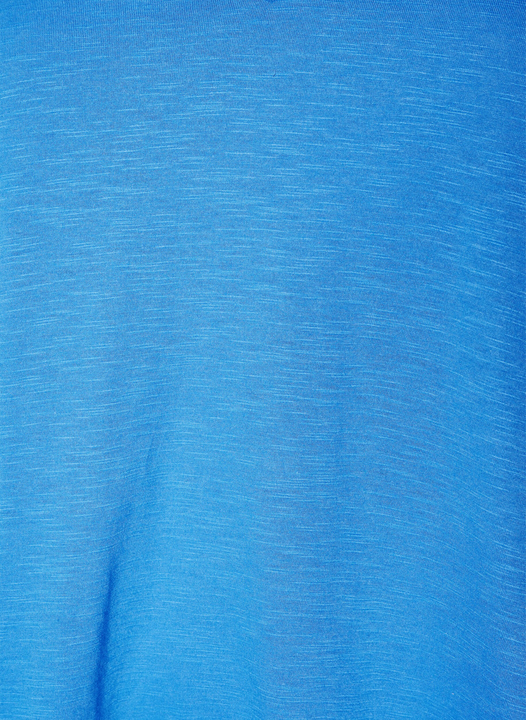 Zizzifashion Short-sleeved basic t-shirt with v-neck, Blue, Packshot image number 2