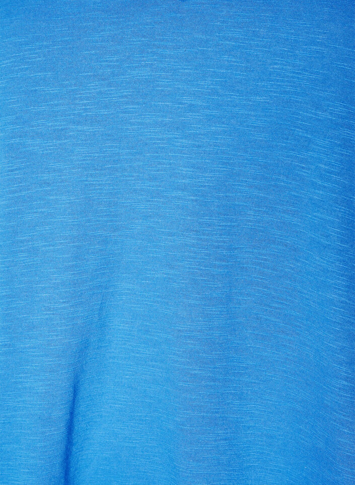 Short-sleeved basic t-shirt with v-neck, Blue, Packshot image number 2