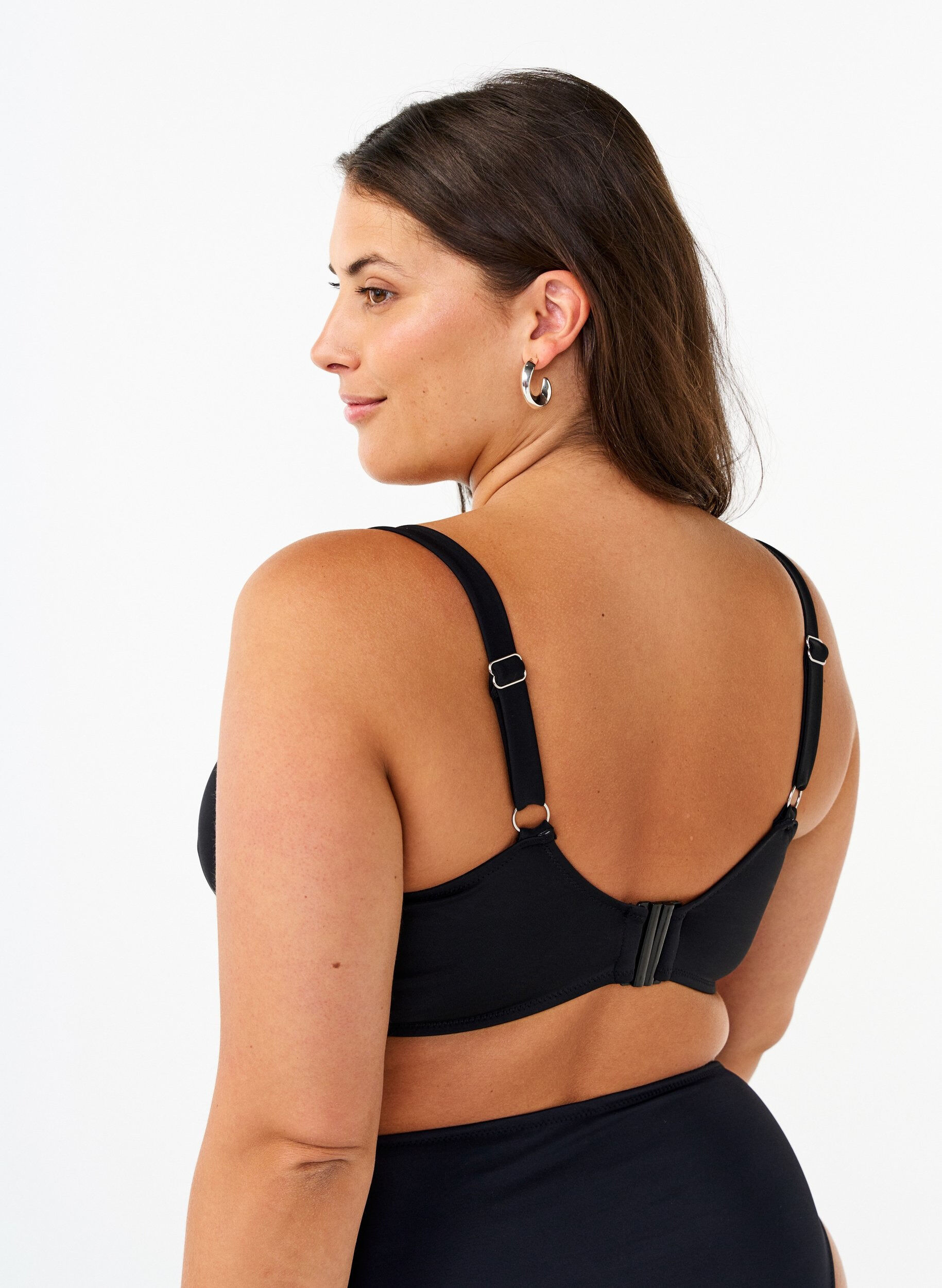 ZizzifashionUnderwire bikini bra with draping, Black, Model image number 1