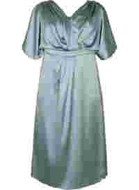 Maxi dress with wrap and short sleeves