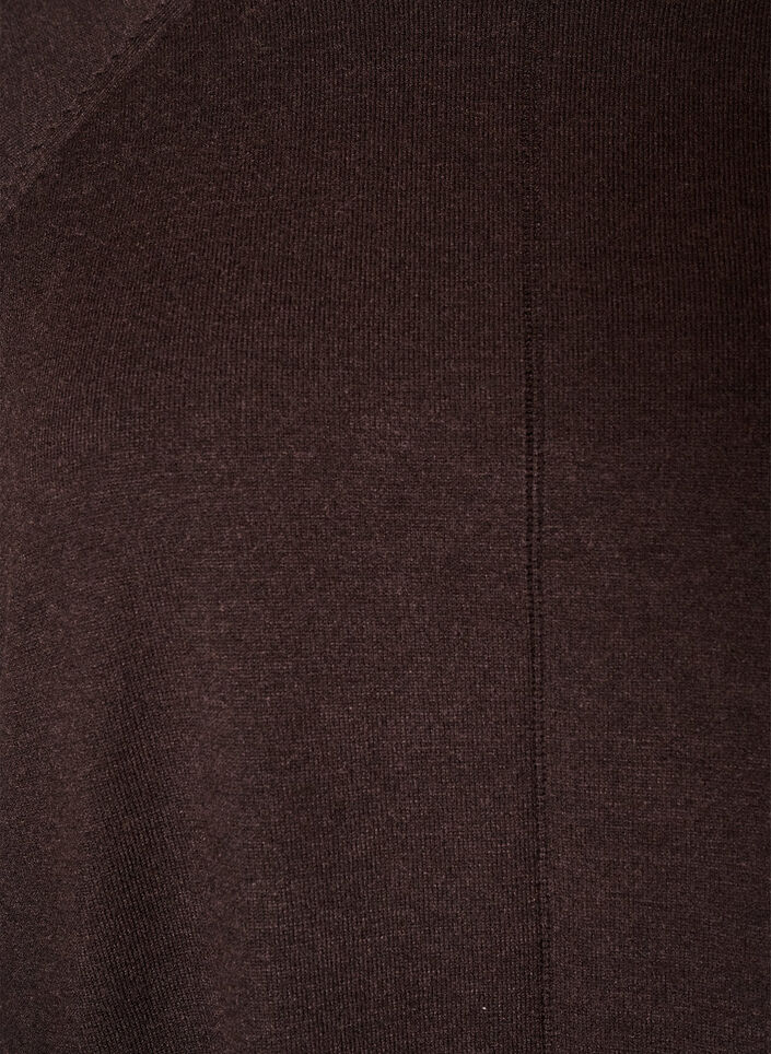 Knitted blouse with round neck and knitted pattern, Brown, Packshot image number 2