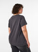 Organic cotton t-shirt with print, Black, Model image number 2