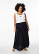 Viscose maxi skirt with smocking, Black, Model image number 0