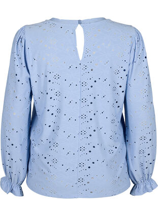 Long-sleeved blouse with hole pattern, Serenity, Packshot image number 1