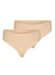 2-pack seamless g-string, Beige, Packshot image number 0
