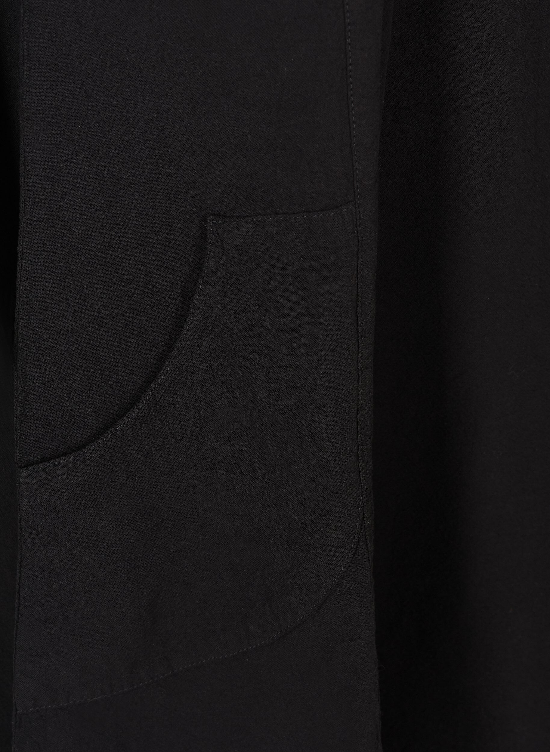 Zizzifashion Short-sleeved cotton dress, Black, Packshot image number 3