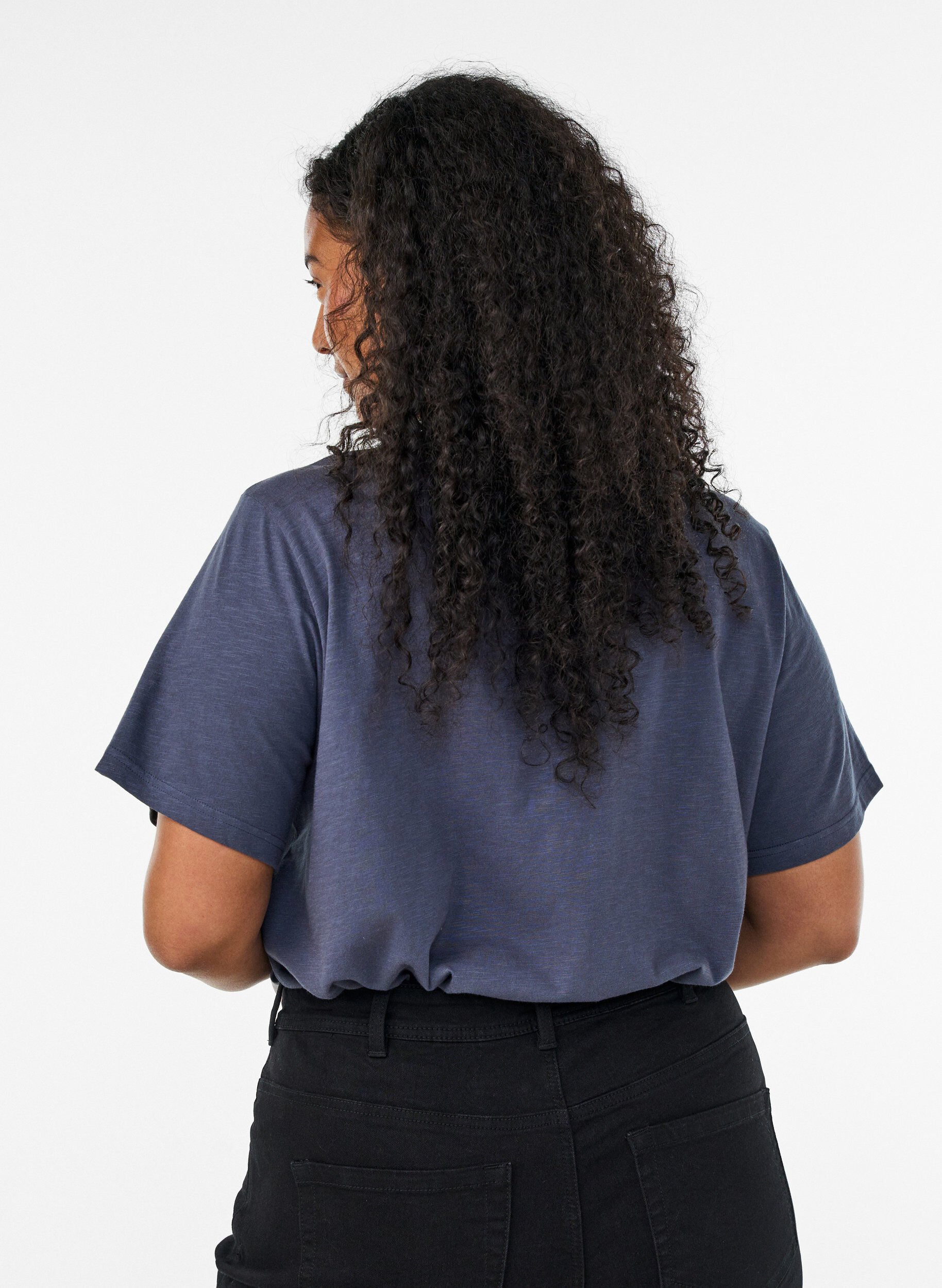 ZizzifashionT-shirt with button detail, Grey, Model image number 2
