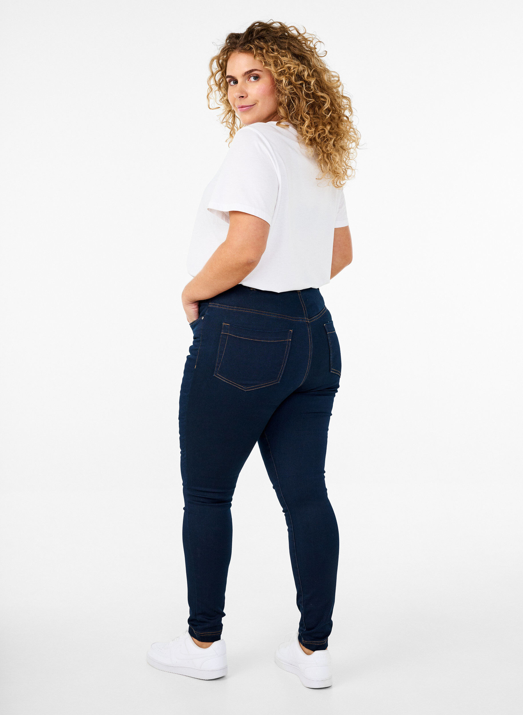 ZizzifashionSuper slim Amy jeans with high waist, Unwashed, Model image number 1