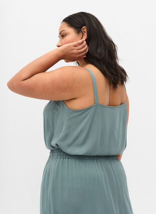 Viscose top with an A-line cut, Balsam Green, Model image number 1