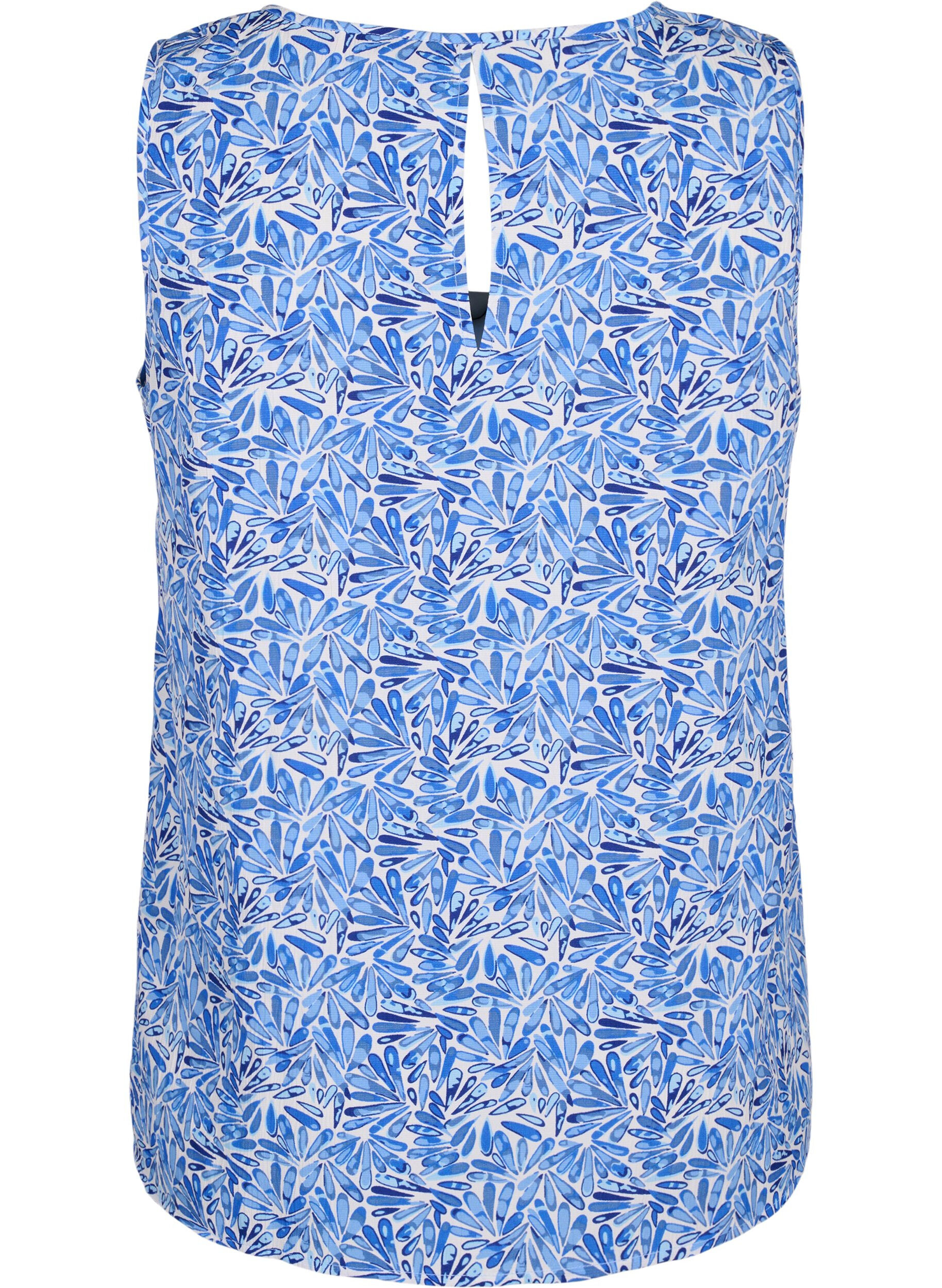 Zizzifashion FLASH - Sleeveless top with print, Blue, Packshot image number 1