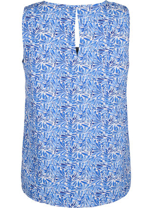 FLASH - Sleeveless top with print, White Blue AOP, Packshot image number 1