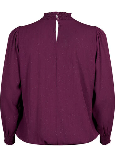 FLASH - Long sleeved blouse with smock and glitter	, Purple w. Silver, Packshot image number 1