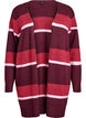 Long knit cardigan with wide stripes, Dark Bordeaux, Packshot image number 0