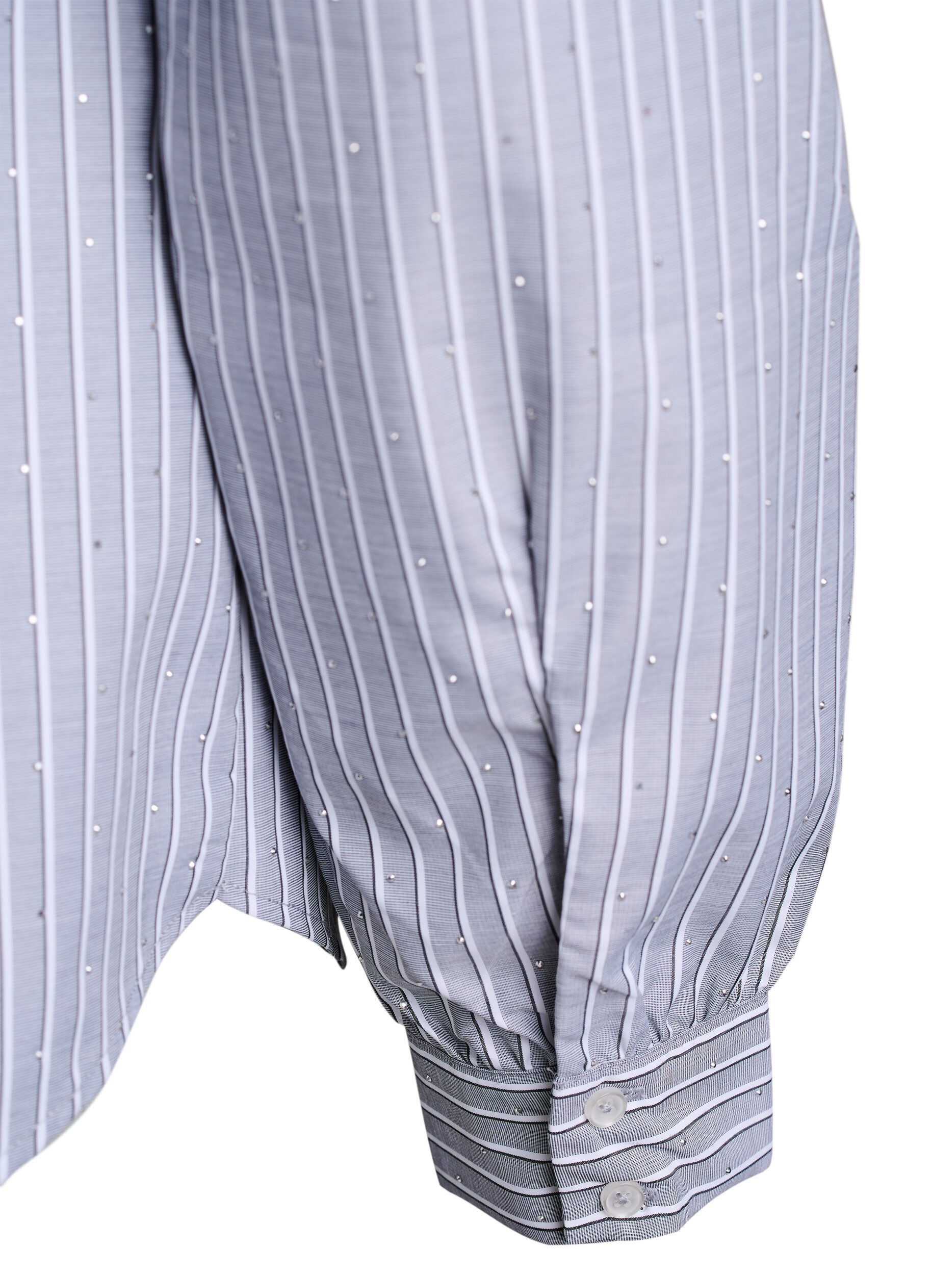 Zizzifashion Striped shirt with studs, Black, Packshot image number 3