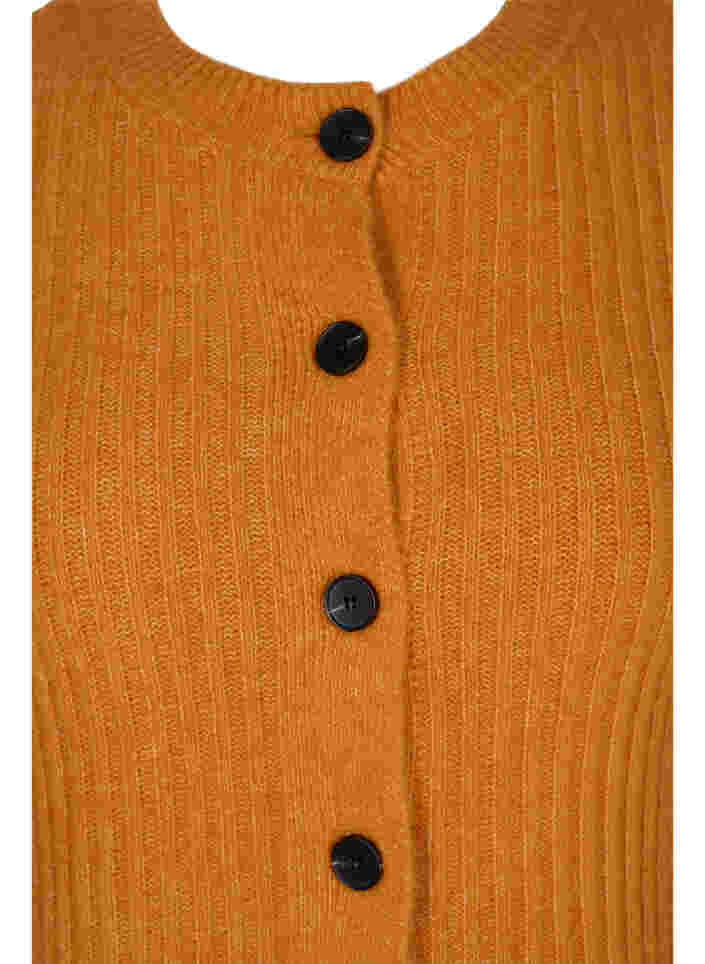 Rib knitted cardigan with buttons, Harvest Pumpkin Mel., Packshot image number 2