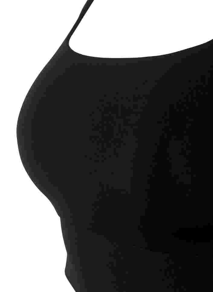 Sports bra with square neckline, Black, Packshot image number 3