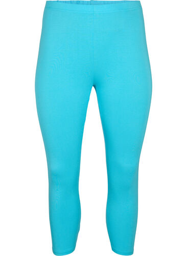 Basic 3/4-length viscose leggings, Blue Atoll, Packshot image number 0