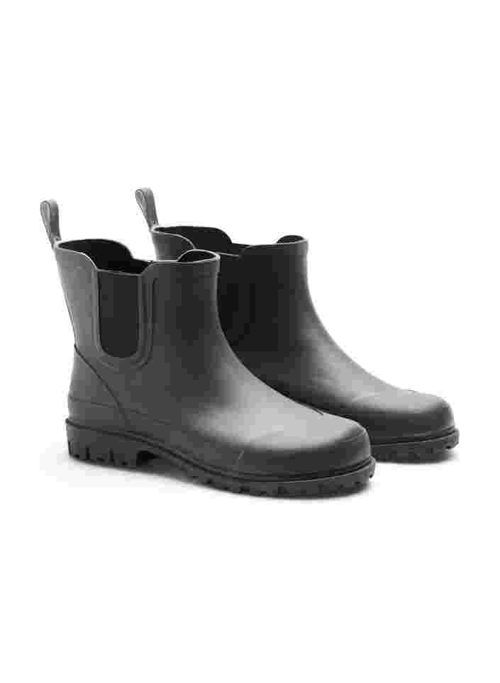 Short rubber boot in wide fit, Black/Black, Packshot image number 1