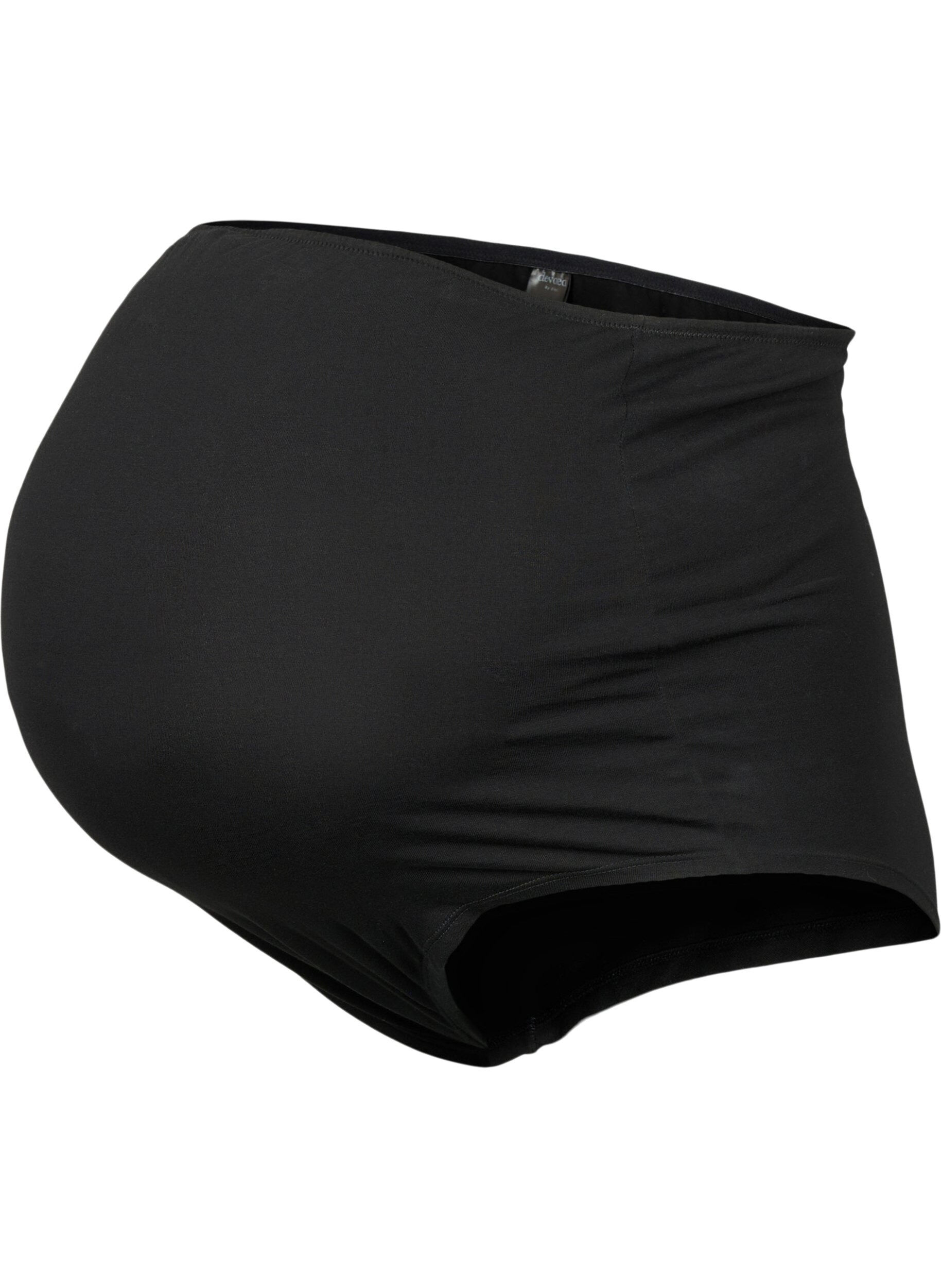 Zizzifashion 3-pack maternity briefs in cotton, Black, Packshot image number 2