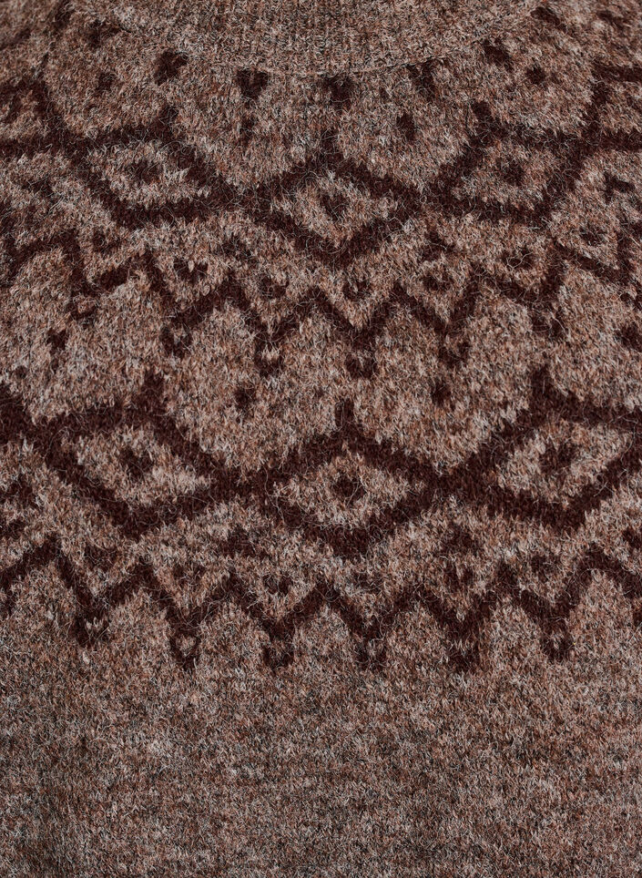 Knitted dress with jacquard pattern, Brown, Packshot image number 2