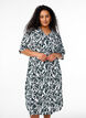 Midi dress with print and tie belt, Green, Model image number 0