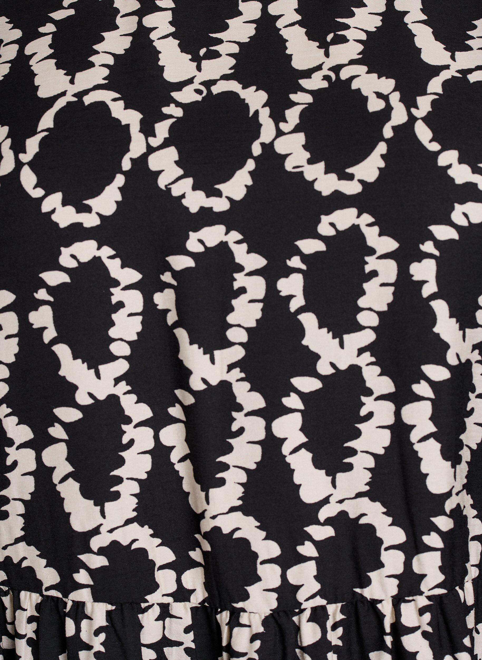 Zizzifashion Long-sleeved dress with print and bows, Black, Packshot image number 2