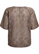 Lace T-shirt with text print, Brown, Packshot image number 1