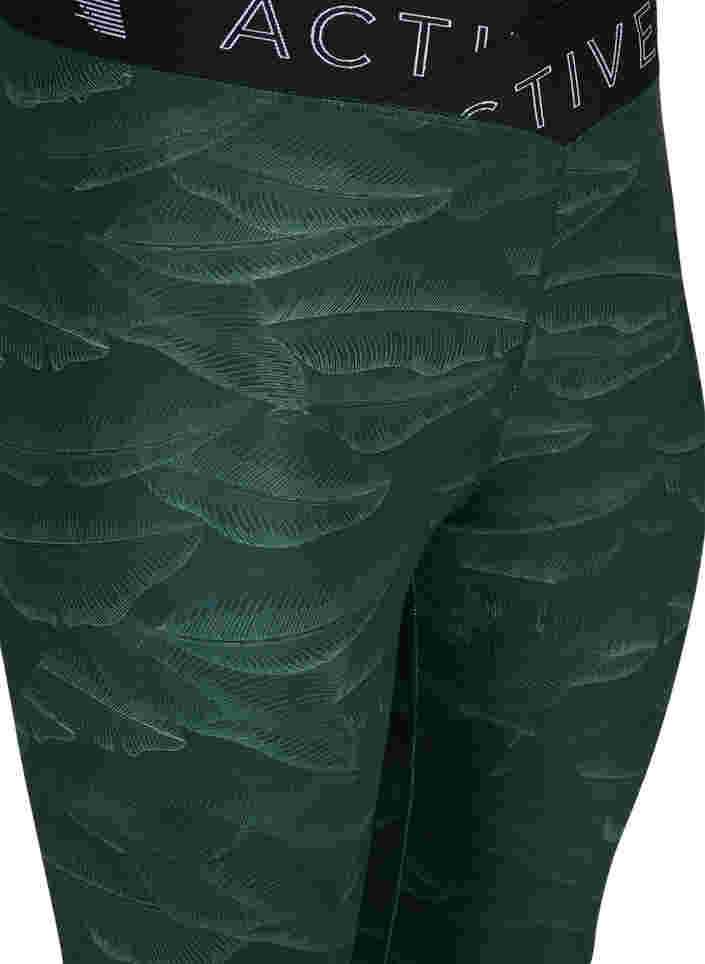 	 Printed workout leggings with text print, Leaf Comb, Packshot image number 2