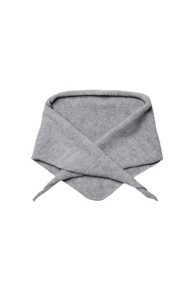 Knitted triangle scarf, Grey, Packshot image number 0