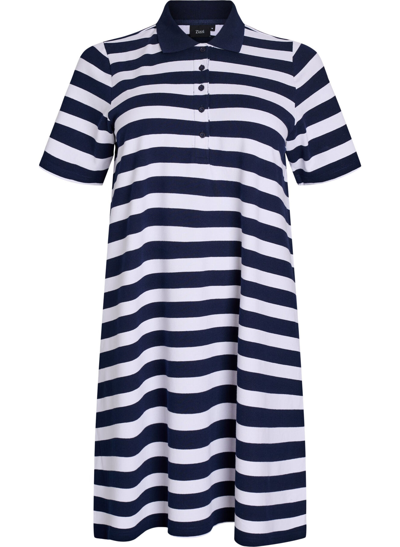 Short A-line polo dress - Blue - Sz. 40-64 - Zizzifashion Short A-line polo dress - Blue - Sz. 40-64 - Zizzifashion