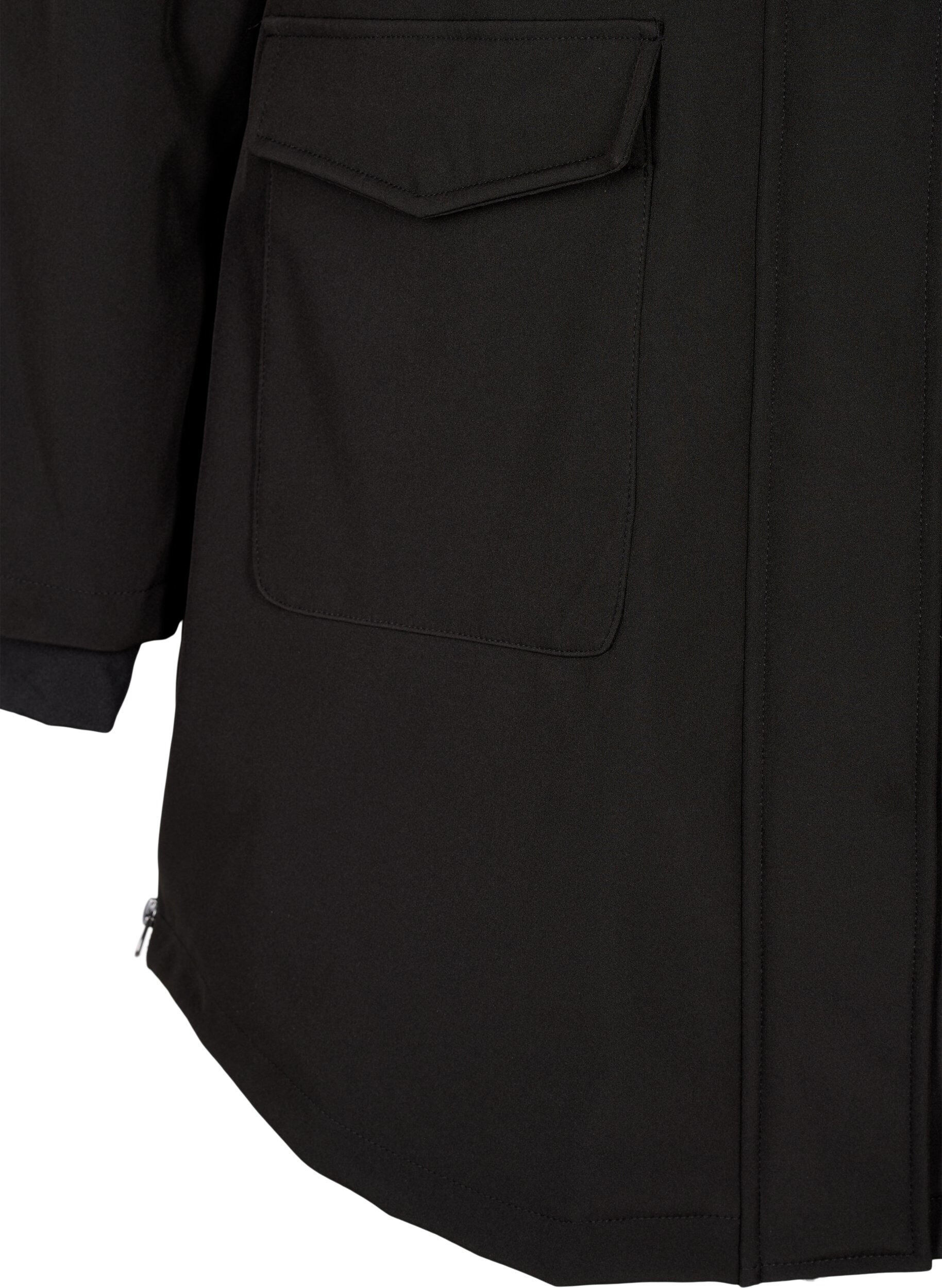 ZizzifashionWater-repellent softshell jacket with quilted lining, Black, Packshot image number 3