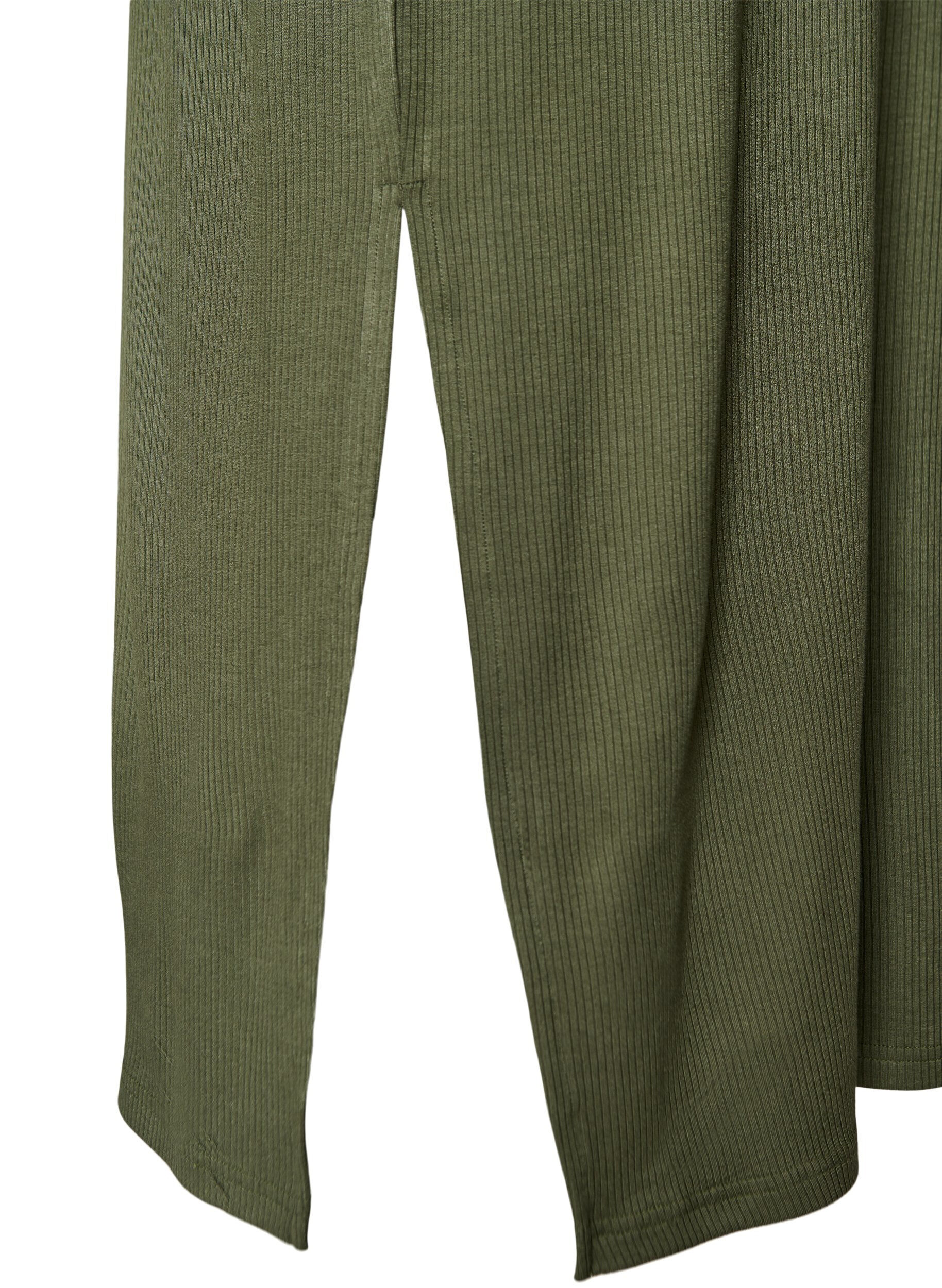 ZizzifashionSleeveless ribbed dress in viscose, Green, Packshot image number 3