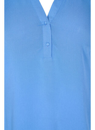 3/4 sleeve v-neck viscose blouse, Ultramarine, Packshot image number 2