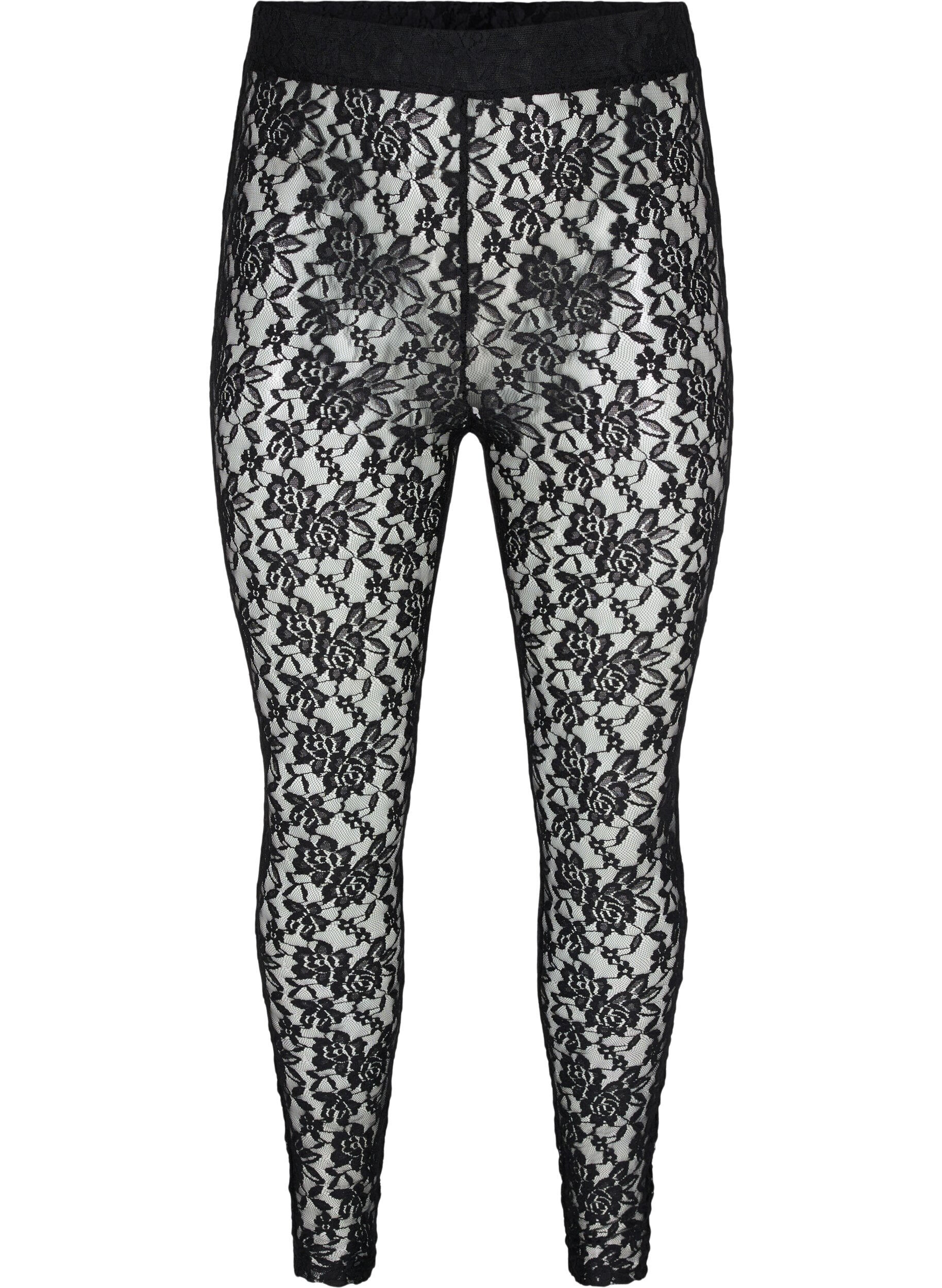 Zizzifashion Lace leggings, Black, Packshot image number 0