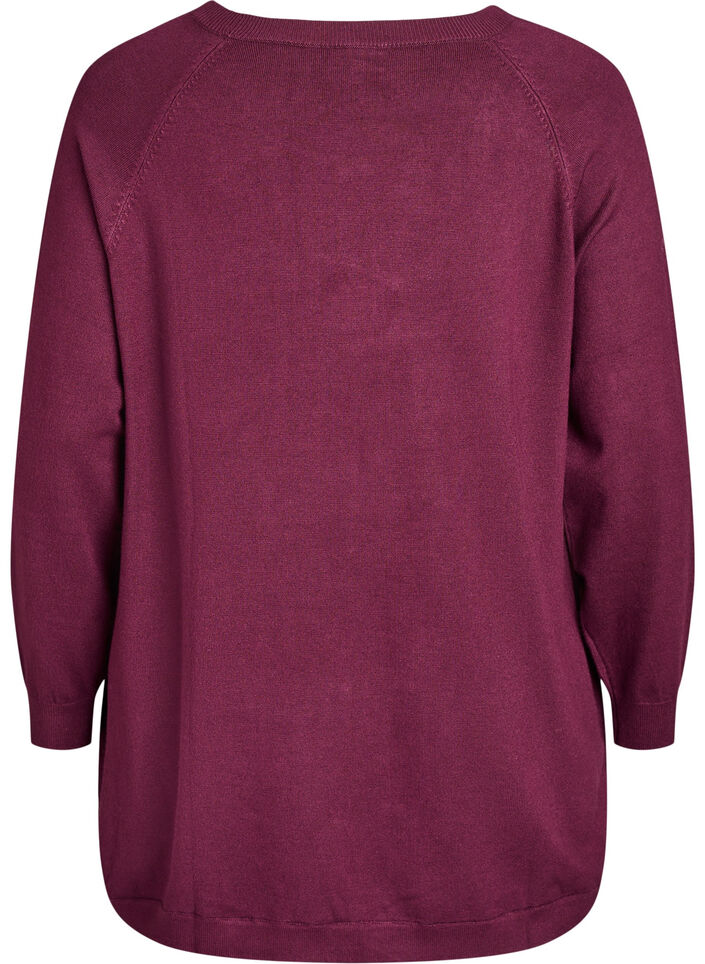 Knitted blouse with side buttons, Red, Packshot image number 1