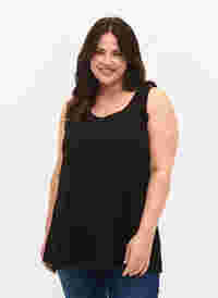 Cotton top with a-shape, Black SOLID, Model