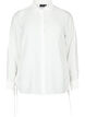 Viscose shirt with ruffle detail, Bright White, Packshot image number 0
