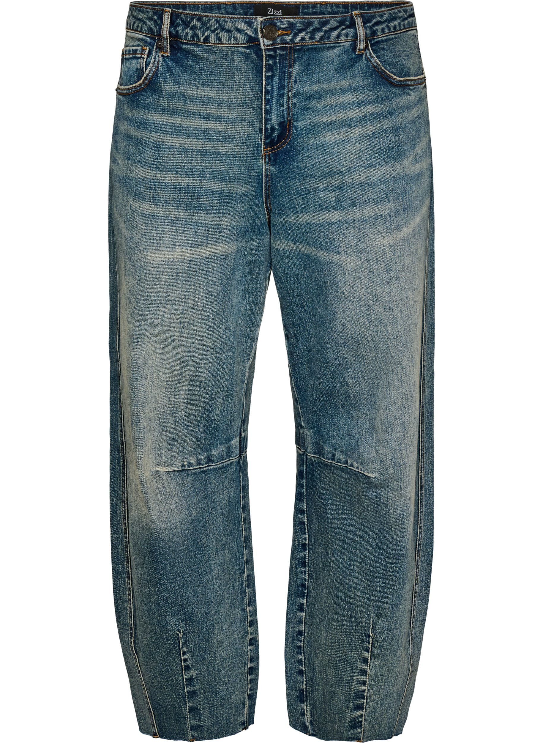 ZizzifashionBarrel fit jeans with a distressed wash, Blue, Packshot image number 0