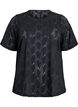 Jersey T-shirt with eyelet pattern, Black, Packshot image number 0