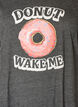 Short sleeve nightgown with text print, Black, Packshot image number 2