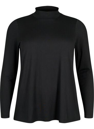 FLASH - Long sleeve blouse with turtleneck, Black, Packshot image number 0