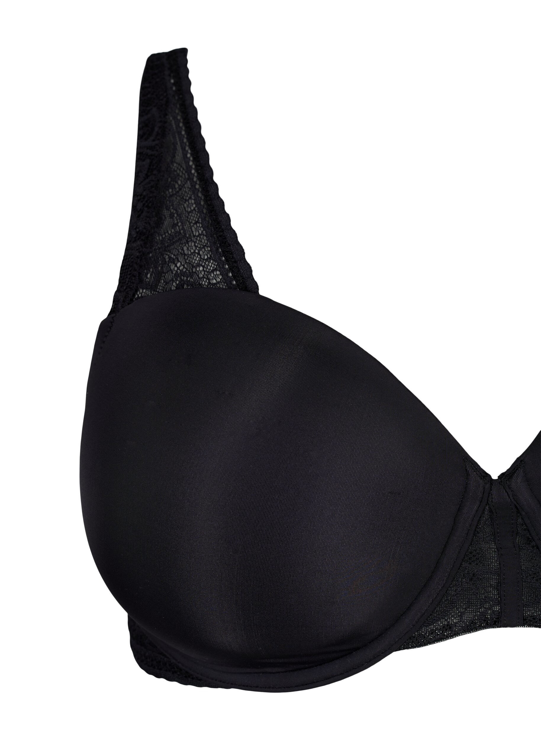 Zizzifashion Moulded bra with lace, Black, Packshot image number 2