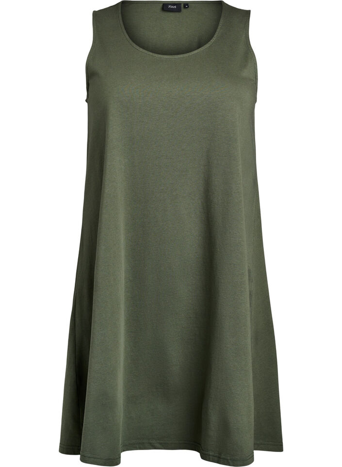 Sleeveless A-line dress, Green, Packshot image number 0