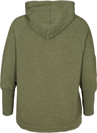 Sweatshirt with a drawstring hem, Rifle Green Mel., Packshot image number 1
